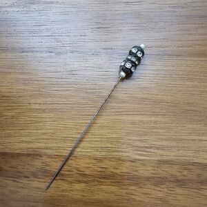Stick Pin Vintage 1960s Crystal faux Pearl and Rhinestone Hat or Stick Pin